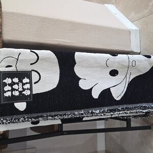 Black and White Ghost Throw Blanket *reversible